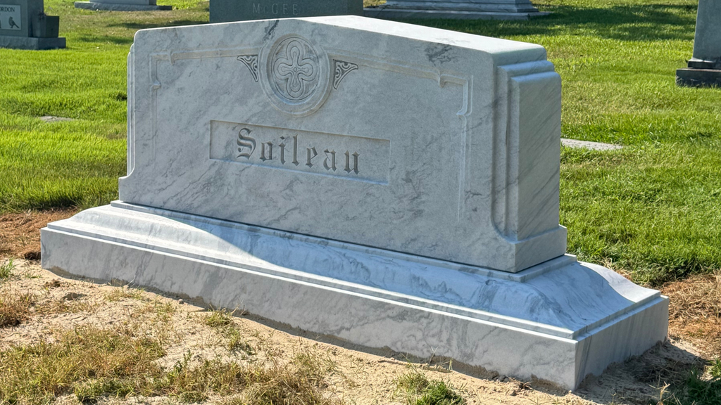 Custom marble estate monument designed and installed by Rico Monuments in Chattanooga