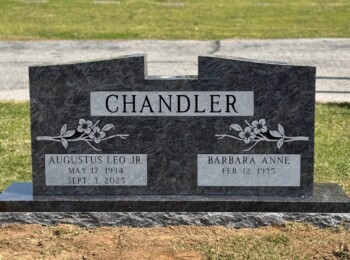Bahama Blue granite companion upright monument with a polished finish and custom 9" x 4" notch. Bahama Blue granite companion upright monument with a polished finish and custom 9" x 4" notch.