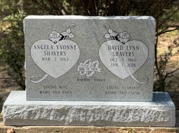 Georgia Grey granite companion upright monument with a flat top. Georgia Grey granite companion upright monument with a flat top.