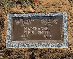 Bronze memorial featuring a rose design, mounted on a Rockville (Moonlight Grey) granite base.