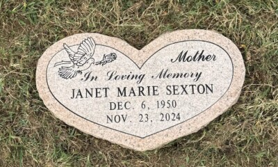 Salisbury Pink granite heart-shaped marker with a polished finish. Salisbury Pink granite heart-shaped marker with a polished finish.